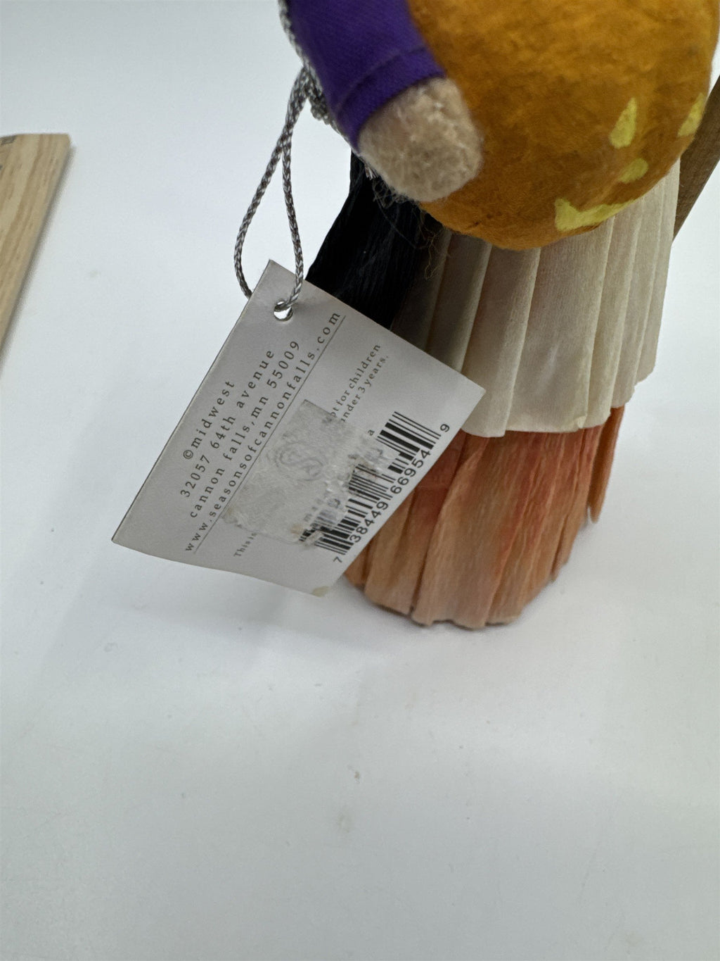 Seasons Of Cannon Falls Witch Figurine Holding Pumpkin And Broom Halloween Decor