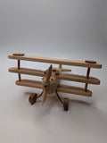 Vintager Wooden Airplane Toy Handmade With Wooden Wheels and Propeller