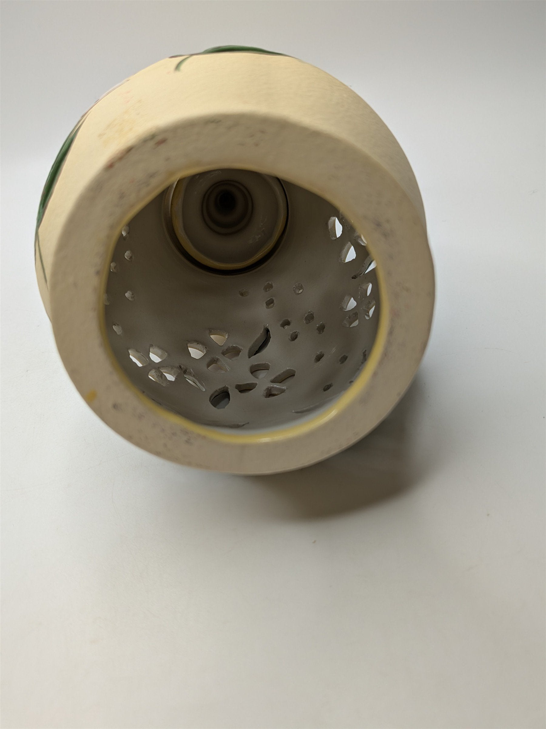 Vintage Handmade Floral and Vine Pattern Yellow Tealight Candle Cover Shade