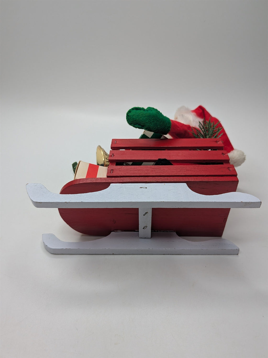 Vintage Annalee Santa Red Sleigh With Horn & Gifts 1963 1965