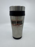 Bates Motel And Haunted Hayride Silver And Black Travel Mug **Rust By Rim