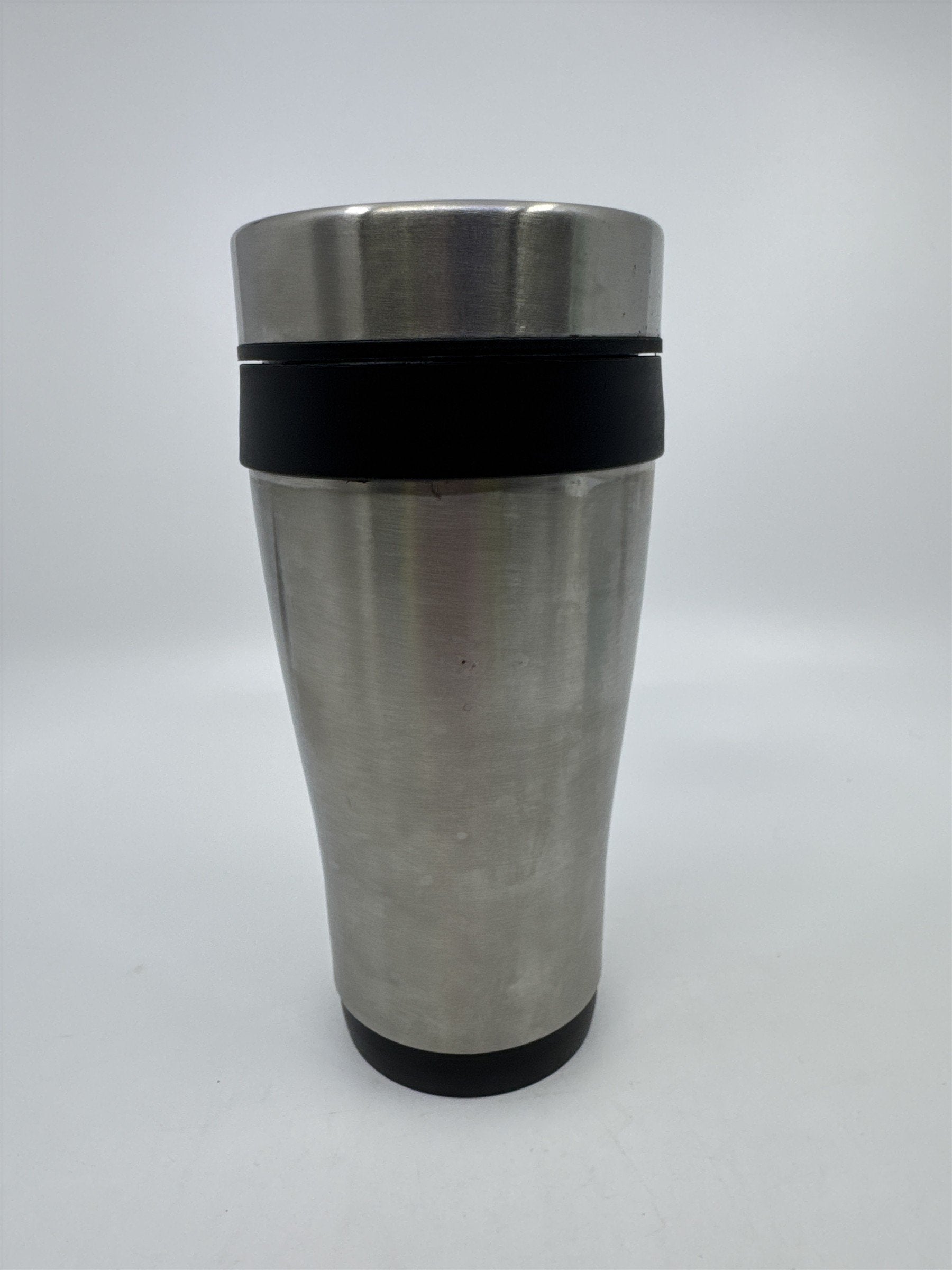 Bates Motel And Haunted Hayride Silver And Black Travel Mug **Rust By Rim