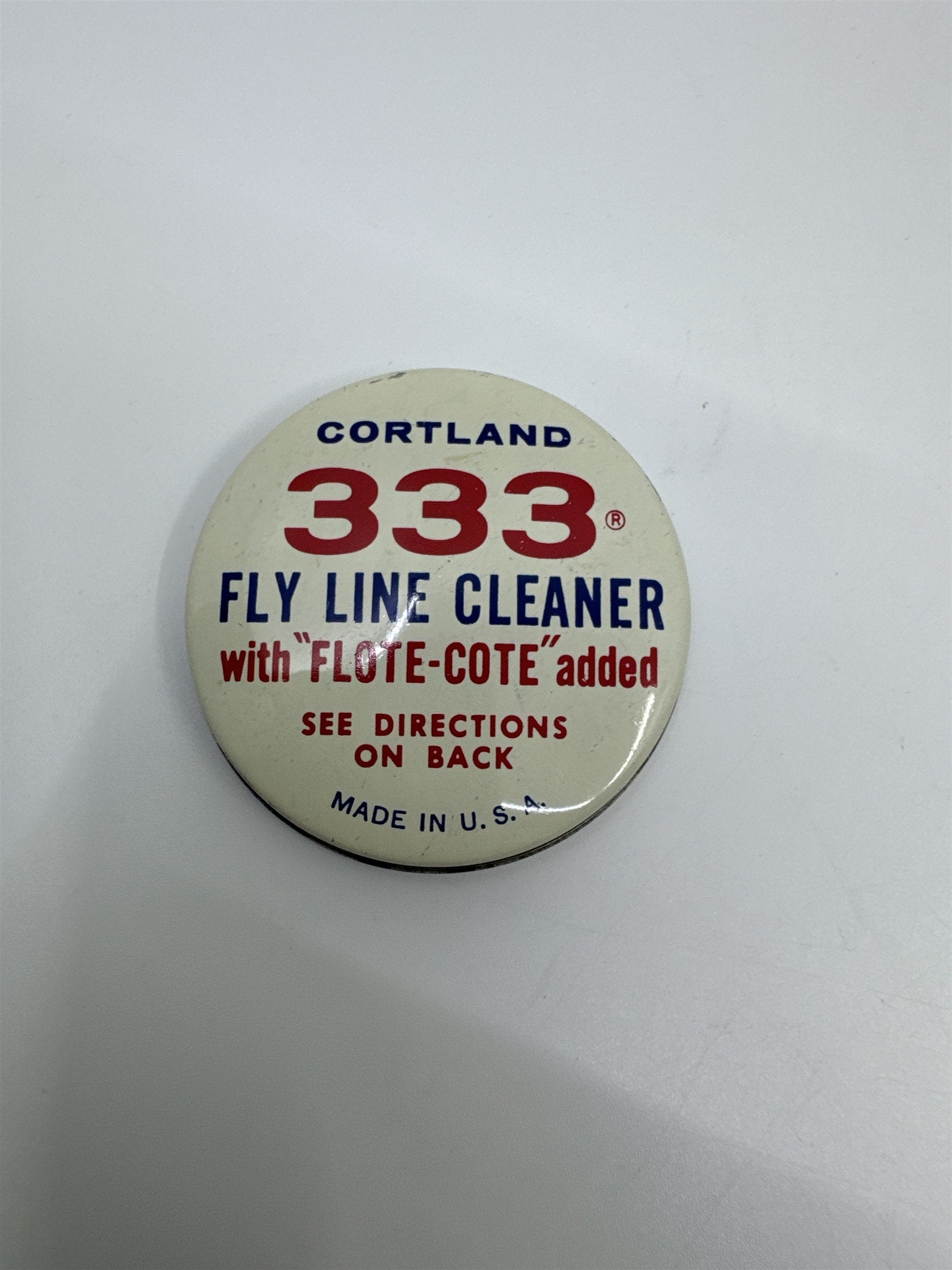 Vintage Cortland 333 Fly Line Cleaner Fishing Advertising Empty Tin