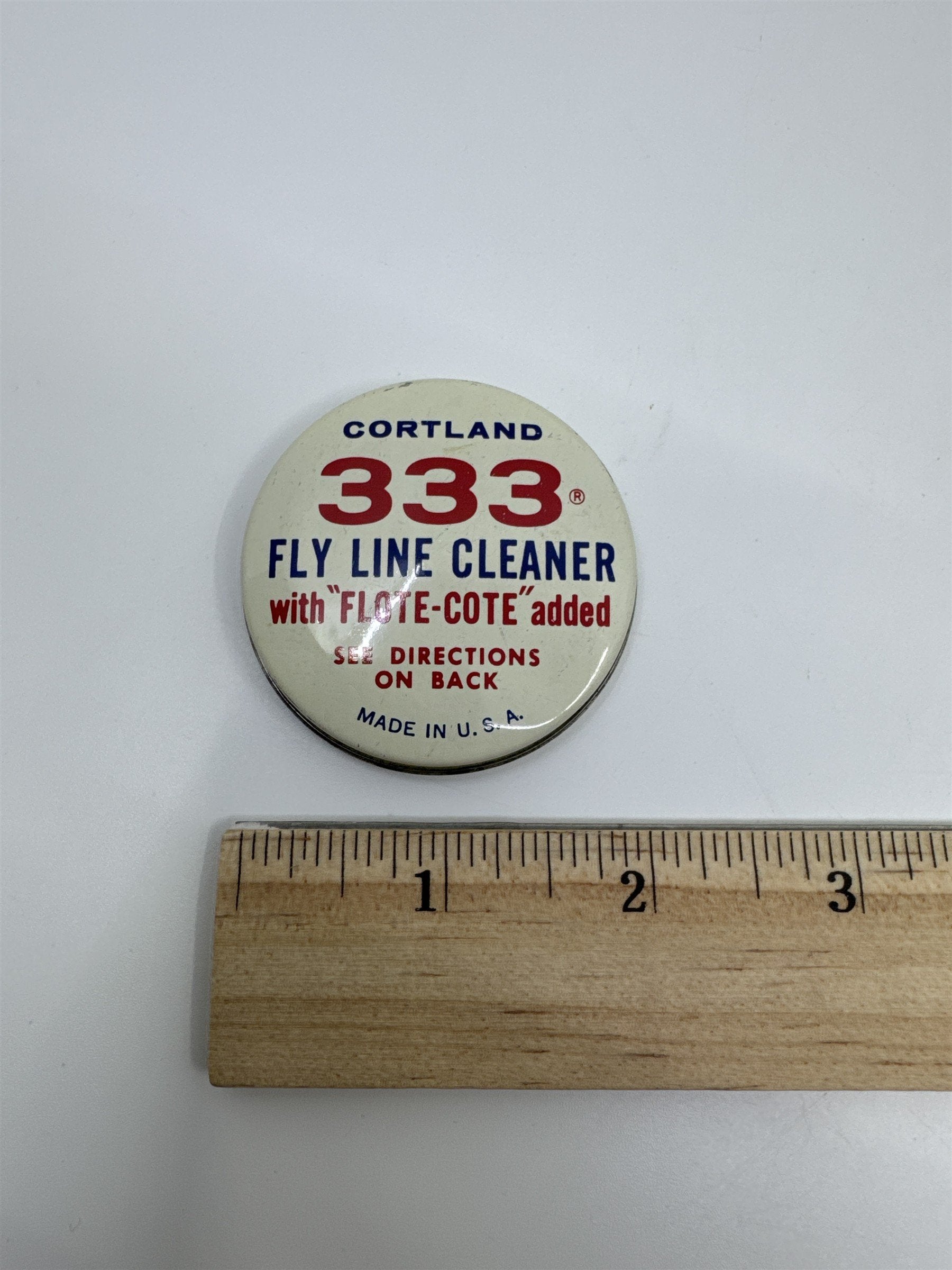 Vintage Cortland 333 Fly Line Cleaner Fishing Advertising Empty Tin