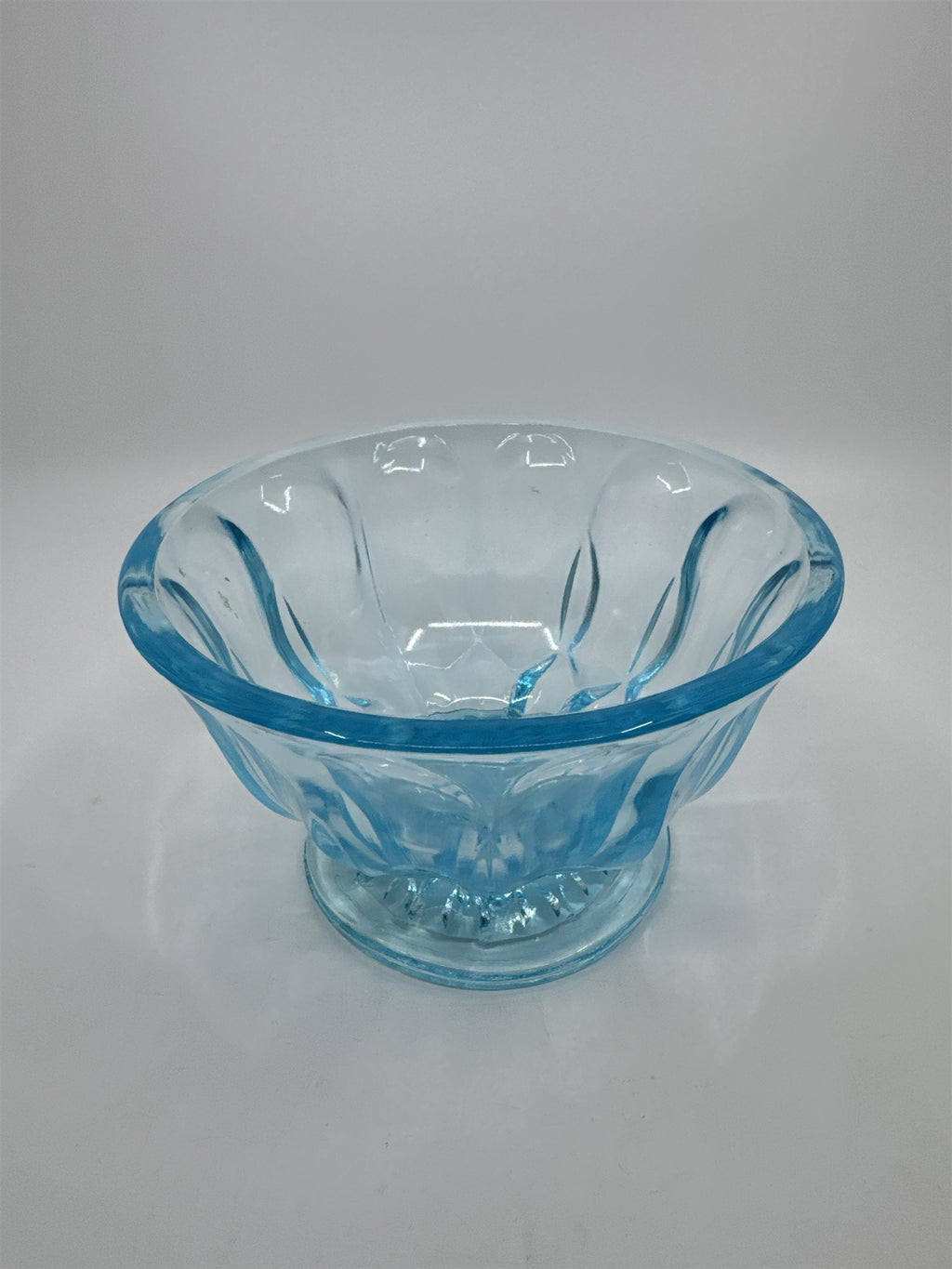 Vintage Anchor Hocking Pedestal Light Blue Glass Candy/Dessert Dish