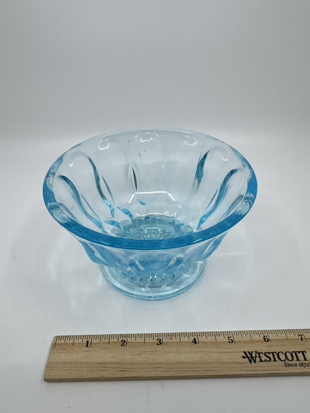 Vintage Anchor Hocking Pedestal Light Blue Glass Candy/Dessert Dish