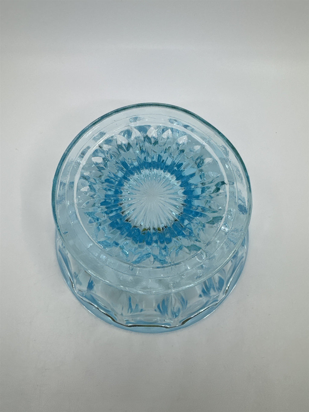 Vintage Anchor Hocking Pedestal Light Blue Glass Candy/Dessert Dish