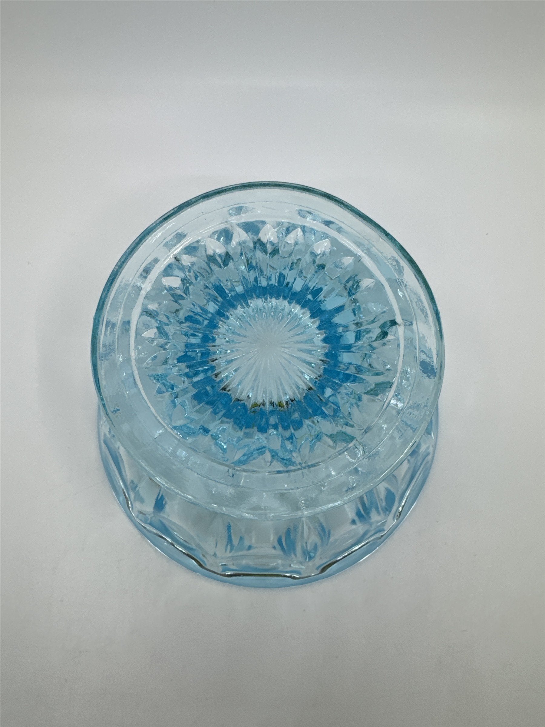 Vintage Anchor Hocking Pedestal Light Blue Glass Candy/Dessert Dish