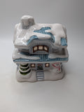 Vintage Holland Floral Inc Christmas Holiday Village House Tealight Candle Hold
