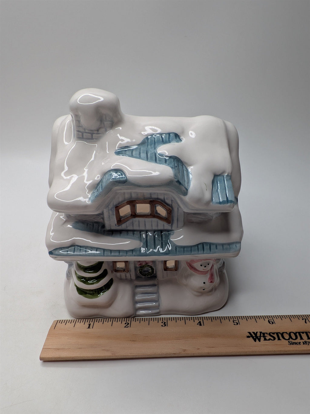 Vintage Holland Floral Inc Christmas Holiday Village House Tealight Candle Hold