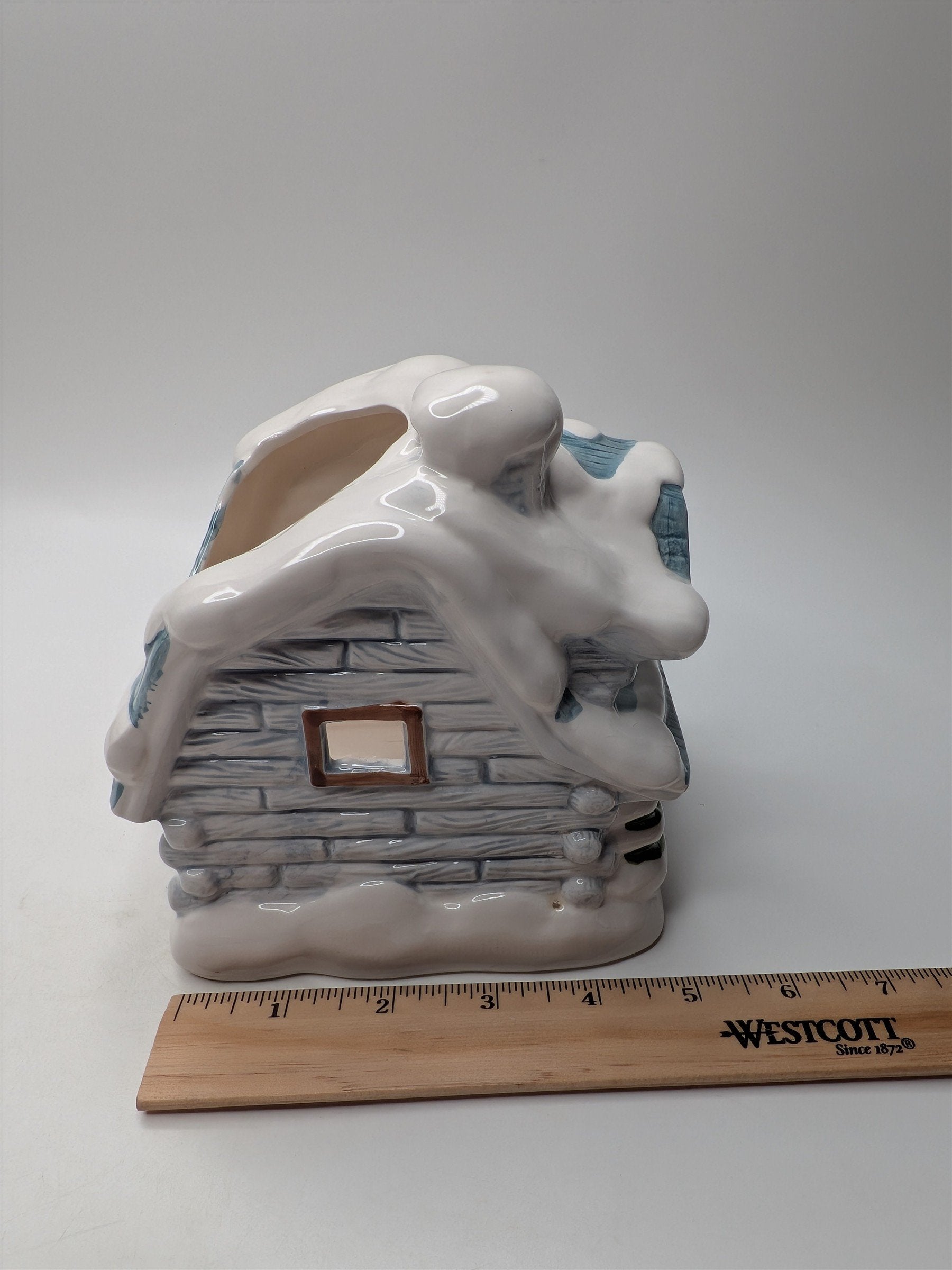 Vintage Holland Floral Inc Christmas Holiday Village House Tealight Candle Hold