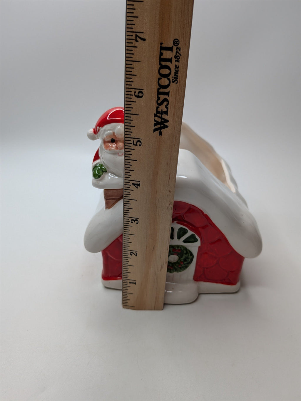 Vintage Inarco Japan Santa Claus Down the Chimney Planter Read Trim 5"