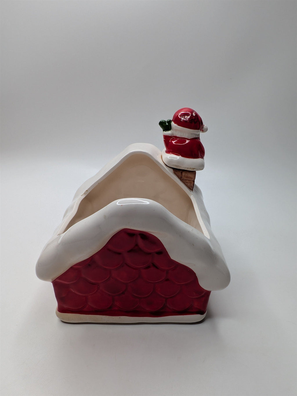 Vintage Inarco Japan Santa Claus Down the Chimney Planter Read Trim 5"