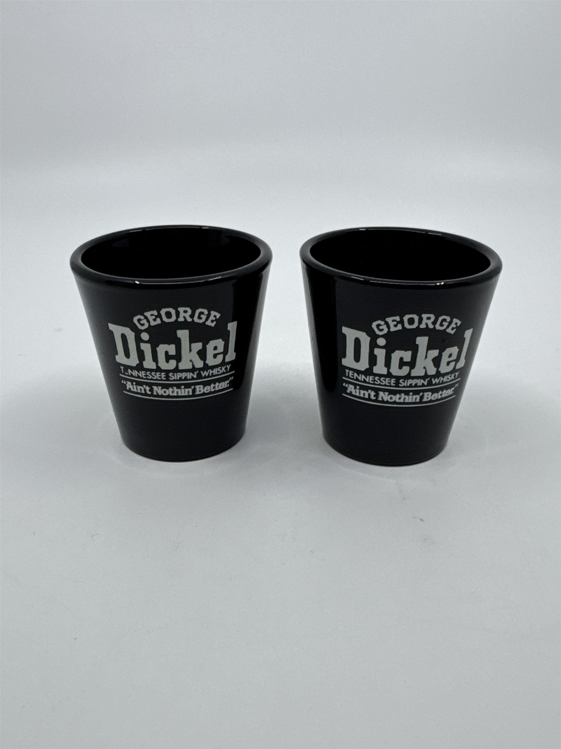 Set Of Two George Dickel Tennessee Sippin' Whisky Black Shotglasses