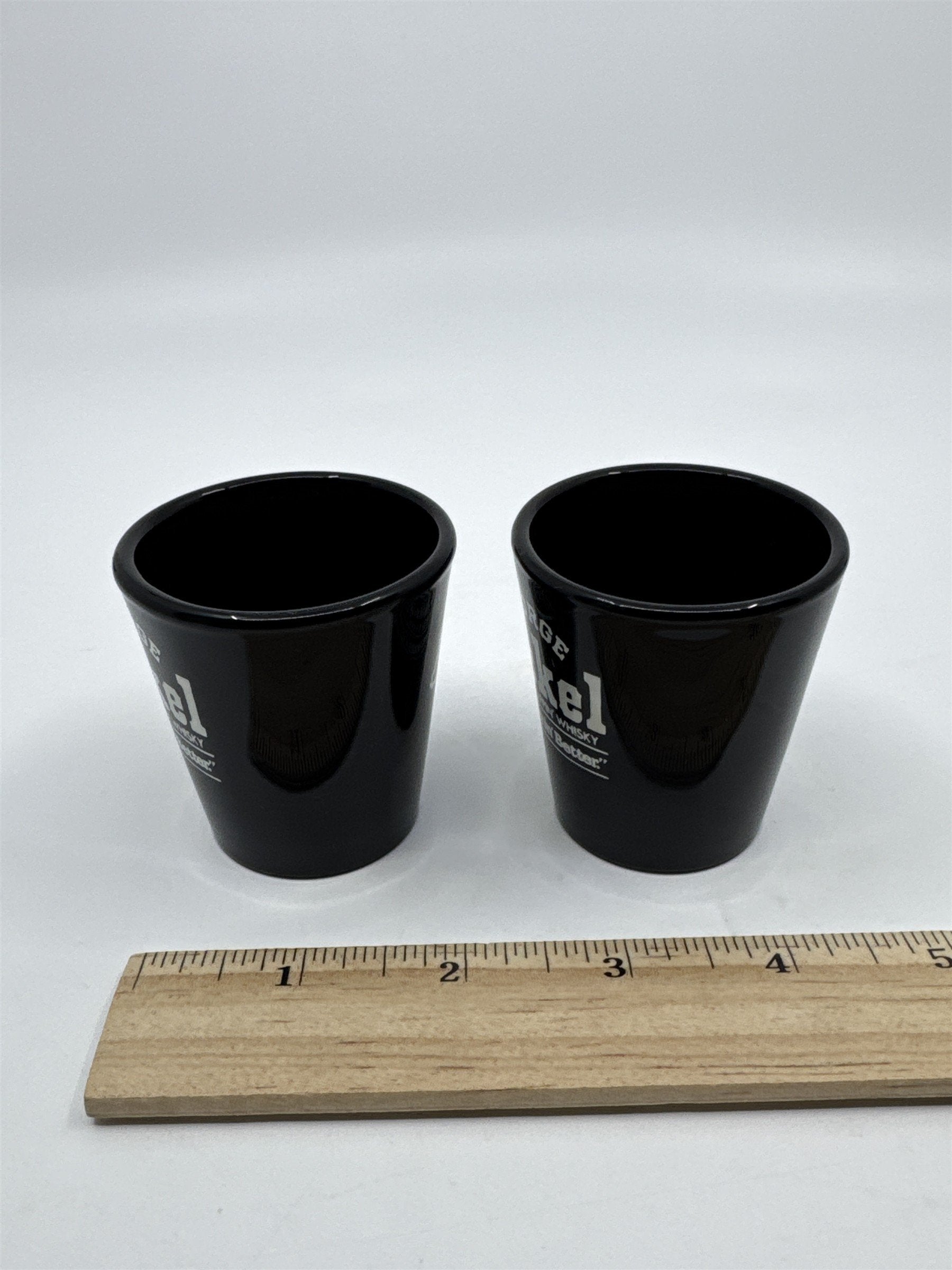 Set Of Two George Dickel Tennessee Sippin' Whisky Black Shotglasses