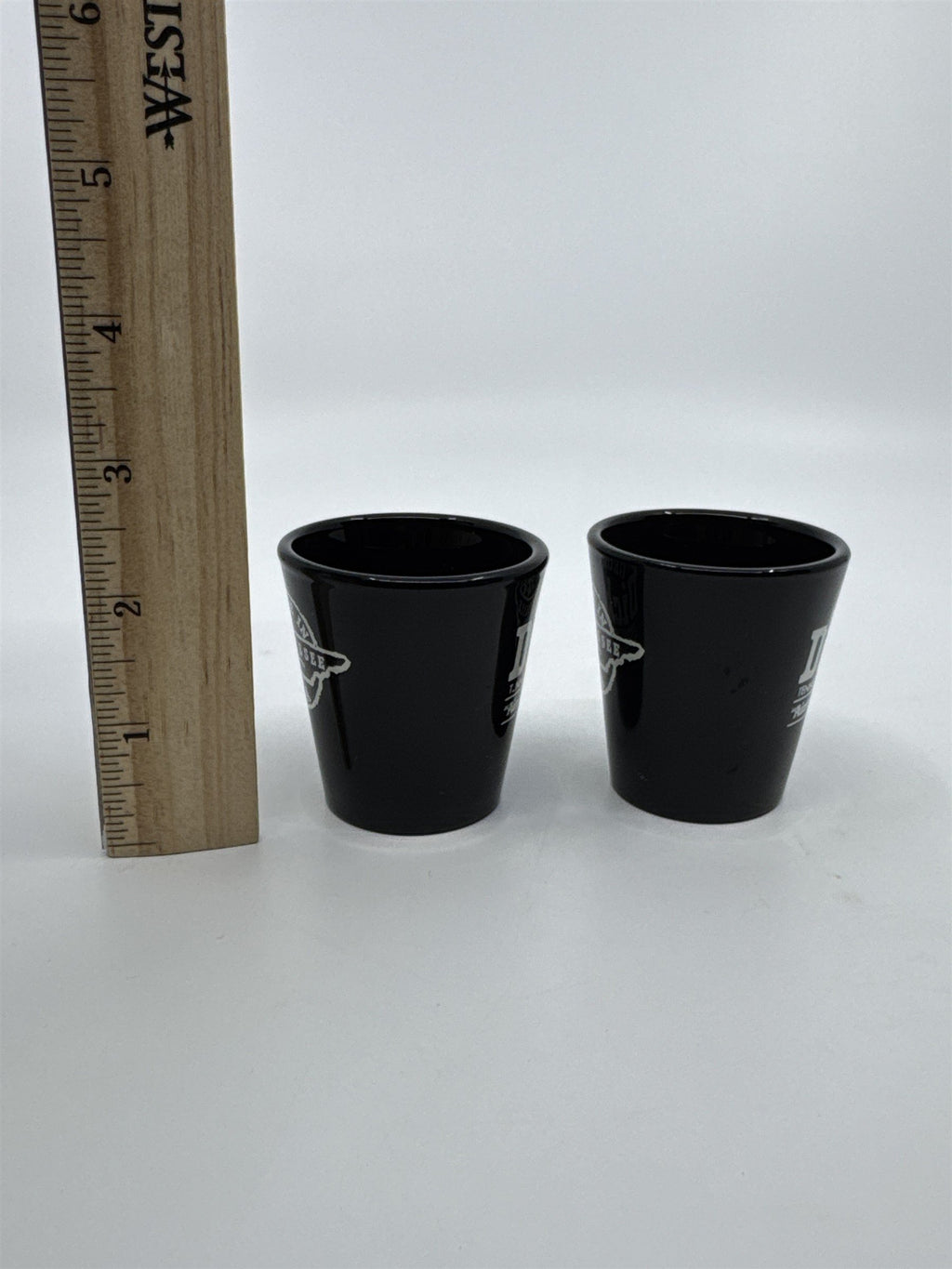 Set Of Two George Dickel Tennessee Sippin' Whisky Black Shotglasses