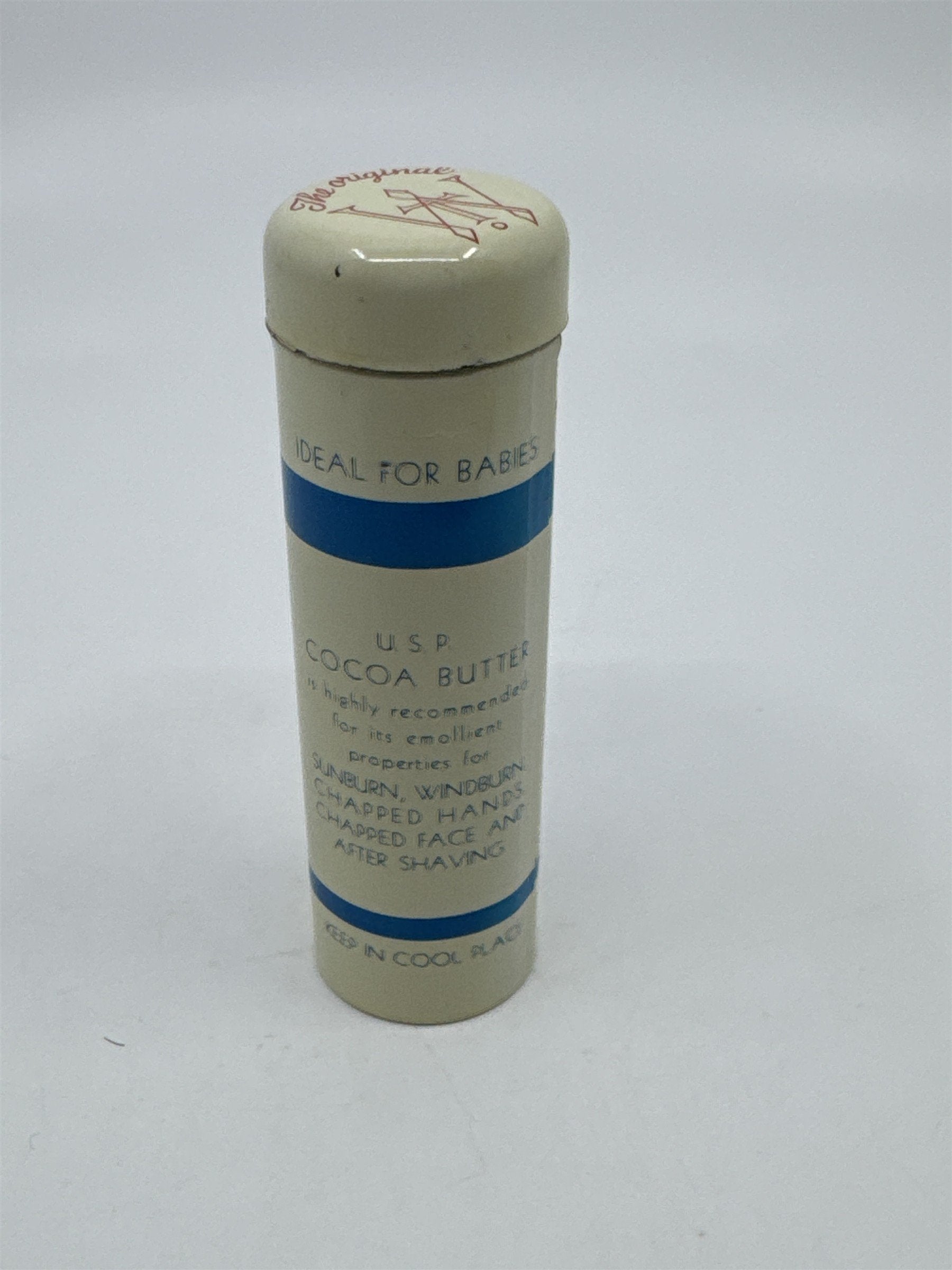 Vintage USP Cocoa Butter Pure 1 Oz. Dispenser Chapped Face And Hands Empty Tin