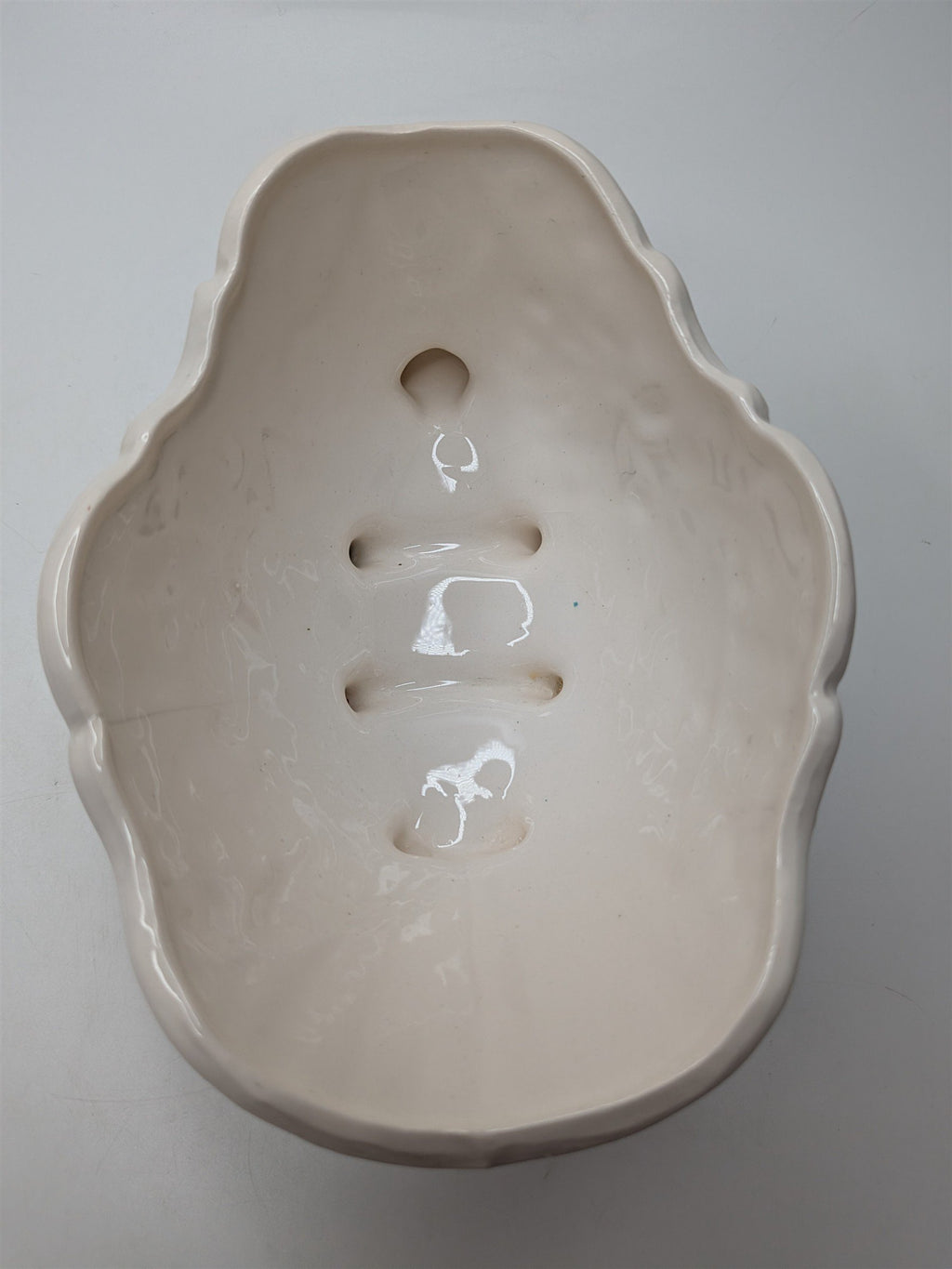 Vintage Napco Ceramics Japan White Christmas Sleigh Candy Dish Holly & Berries