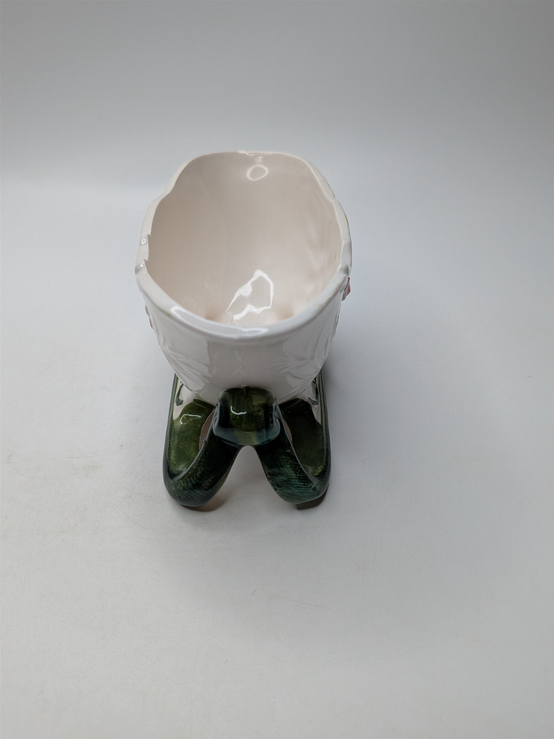 Vintage Napcoware Christmas Sleigh X-8404 Poinsettia Planter Candy Dish 1950s