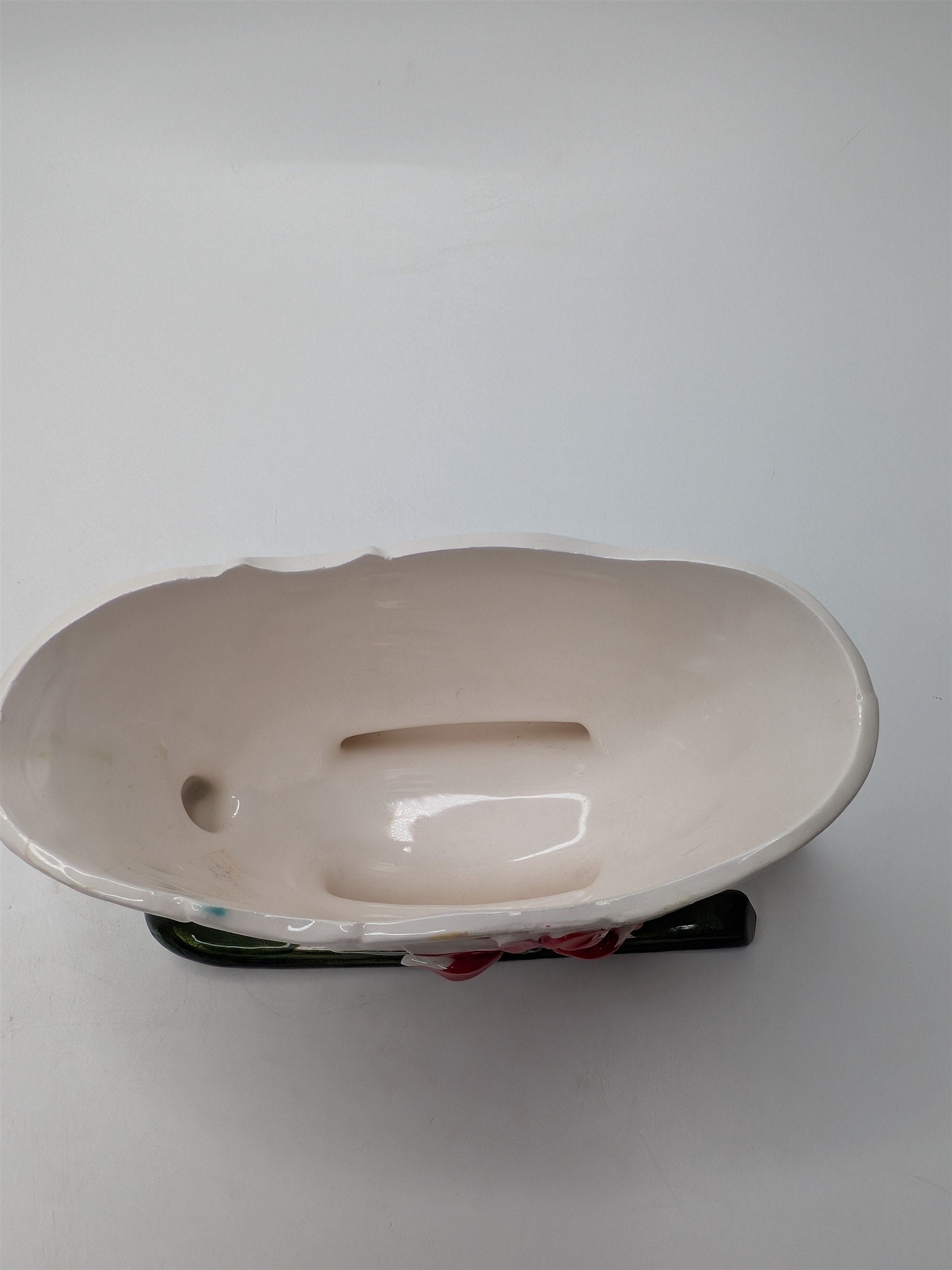 Vintage Napcoware Christmas Sleigh X-8404 Poinsettia Planter Candy Dish 1950s