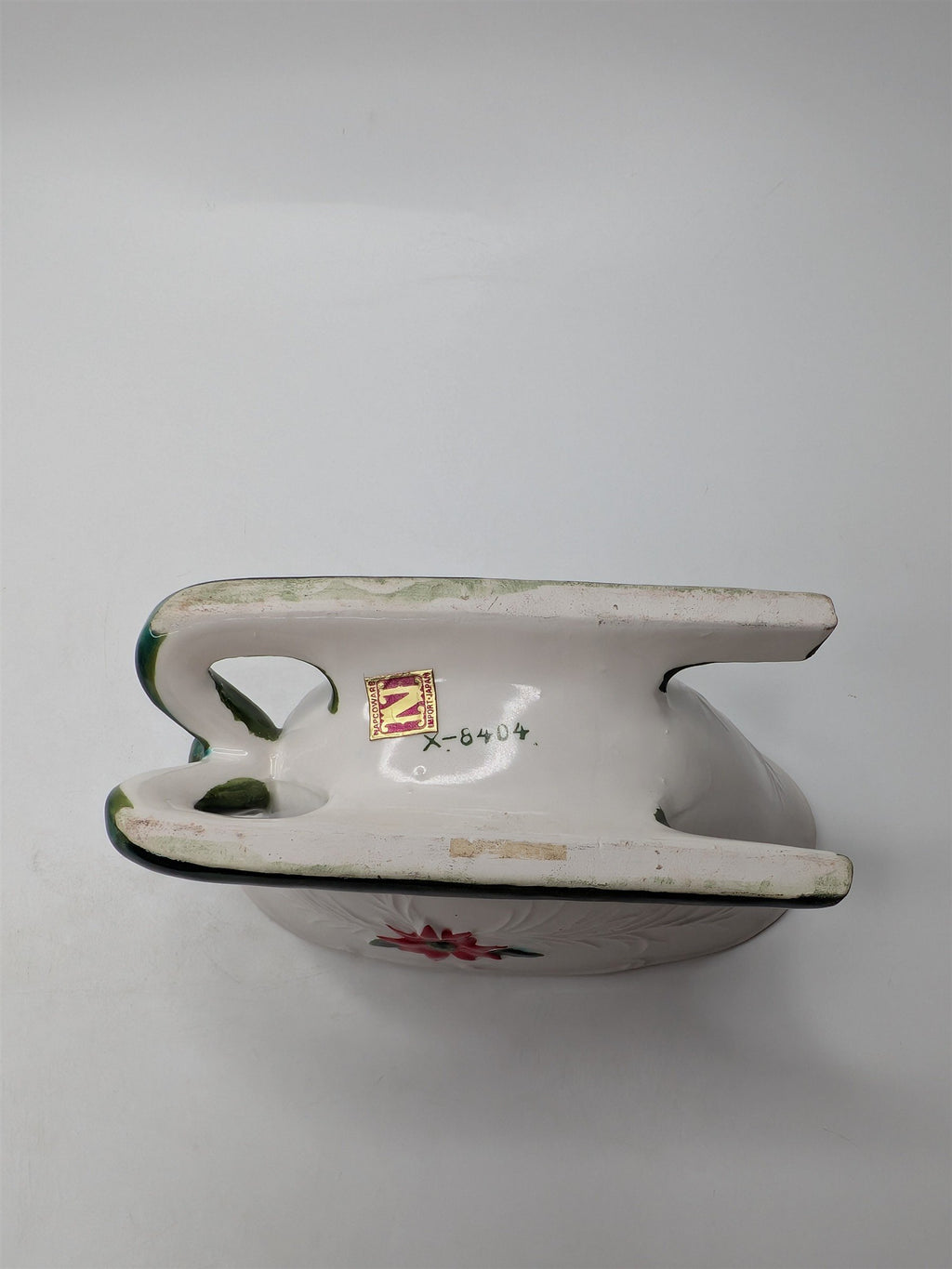 Vintage Napcoware Christmas Sleigh X-8404 Poinsettia Planter Candy Dish 1950s
