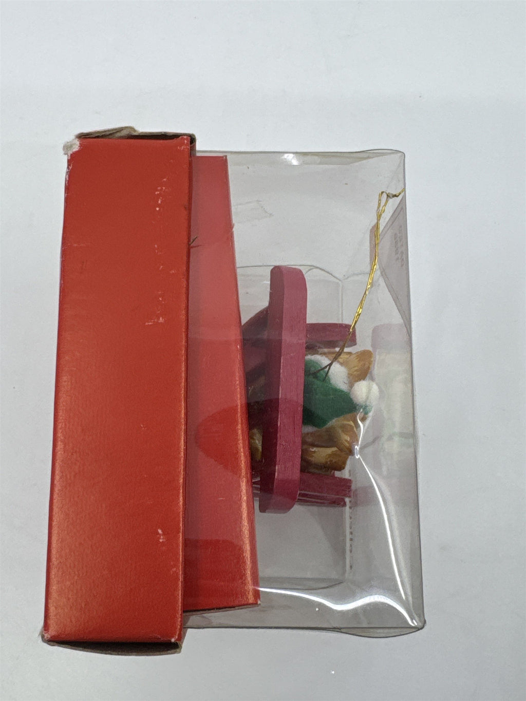 Vintage Wooden Orange Cat On Red Rocking Chair Ornament Gibson Greetings Inc.