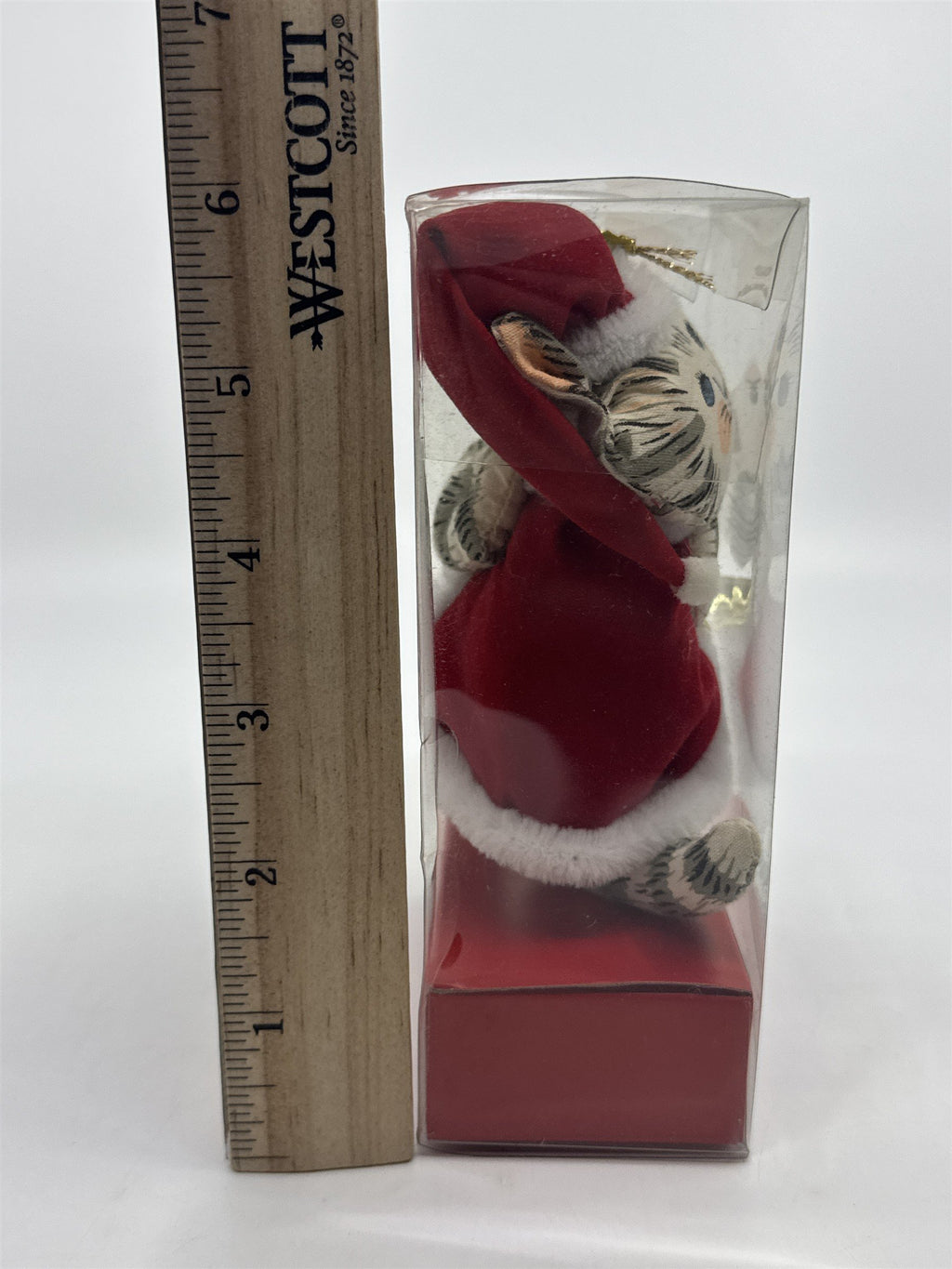 Vintage Cutie Kitty Santa's World Kurt S Adler Inc. Grey Cat Christmas Ornament