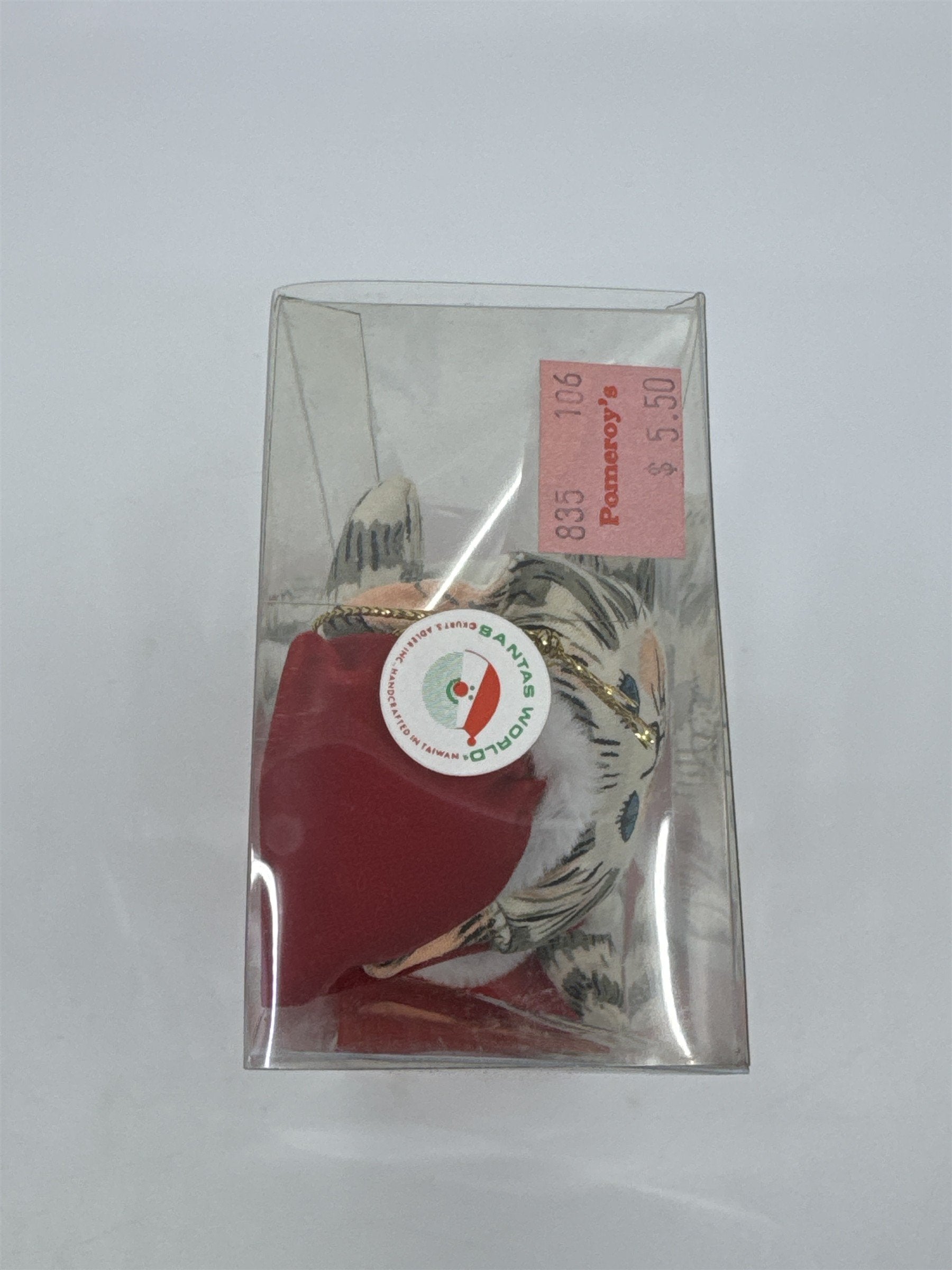 Vintage Cutie Kitty Santa's World Kurt S Adler Inc. Grey Cat Christmas Ornament