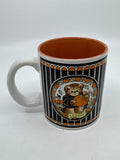 Vintage Enesco October Halloween Bear Coffee Mug Lucy Rigg 1985