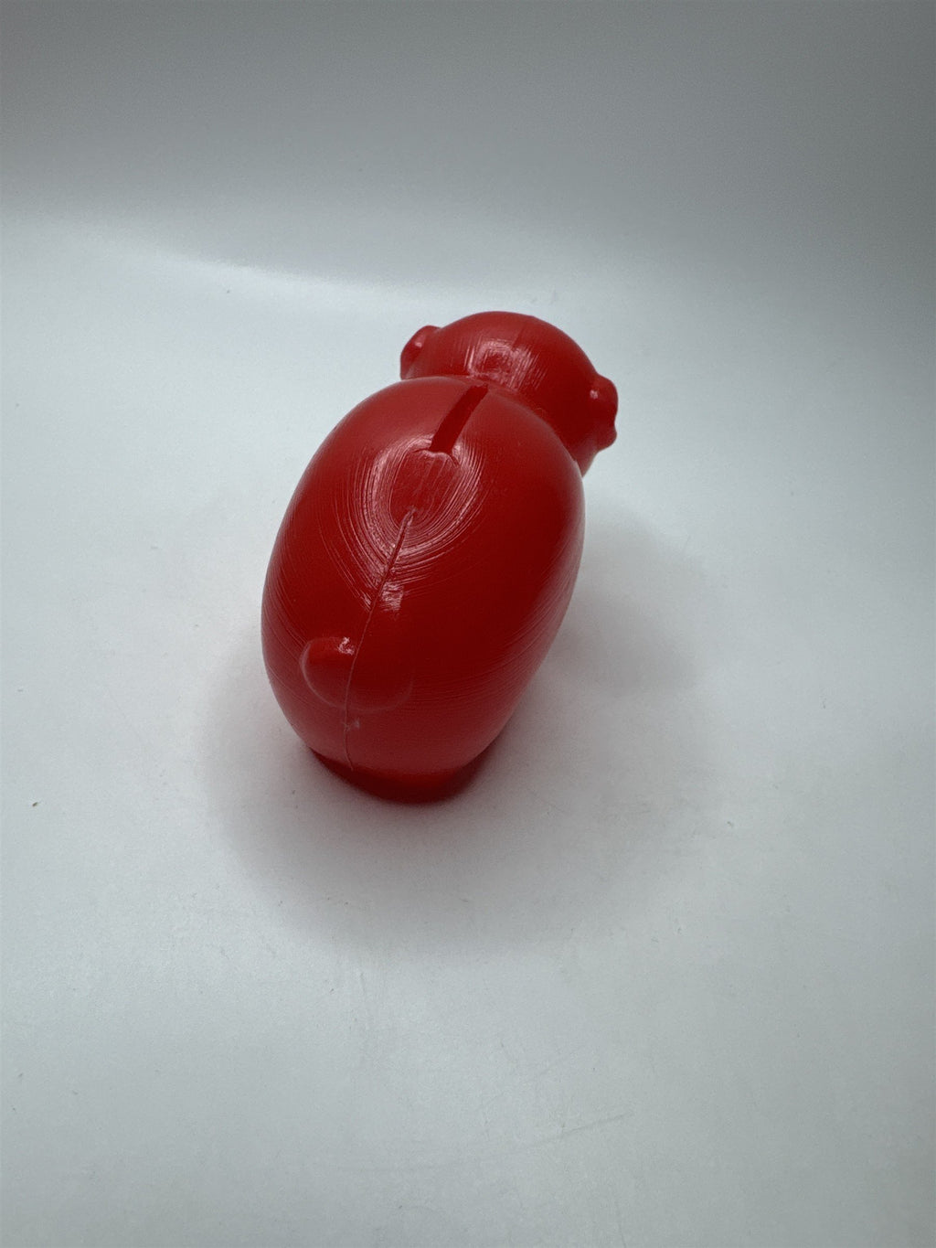 Vintage Red Blow Mold Plastic Piggy Bank Small