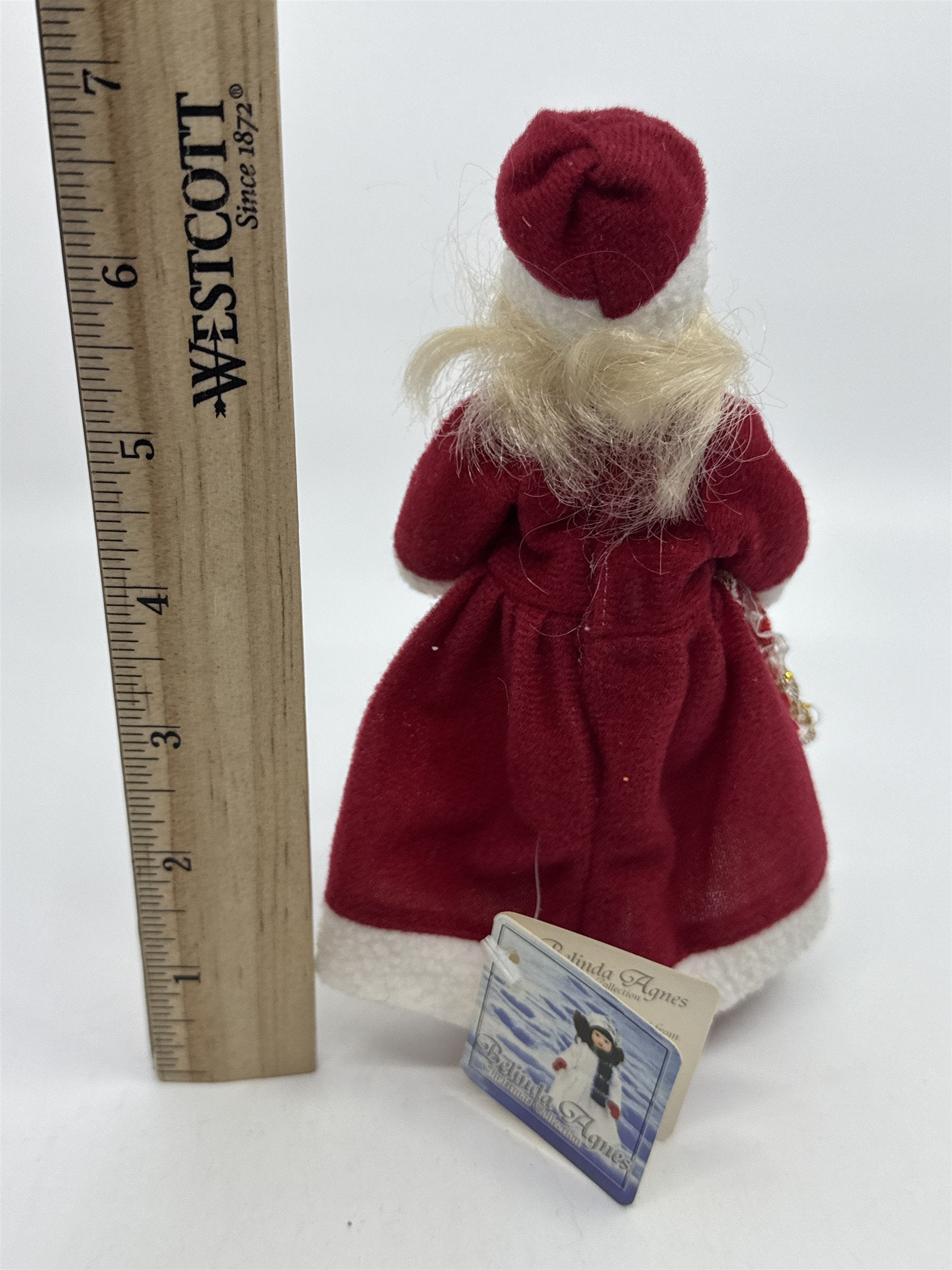 Vintage Belinda Agnes Christmas Collection Small Blonde Doll In Red Dress