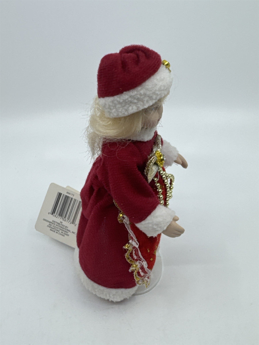 Vintage Belinda Agnes Christmas Collection Small Blonde Doll In Red Dress
