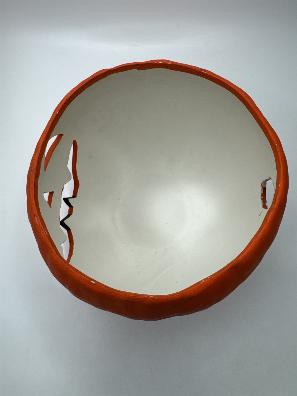Vintage Ceramic Pumpkin Hand Made Jack O Lantern Light Bowl (Light Not Included)