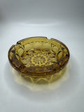 Vintage Retro Sunburst Amber Six Inch Glass Ashtray MCM Gorgeous Ashtray