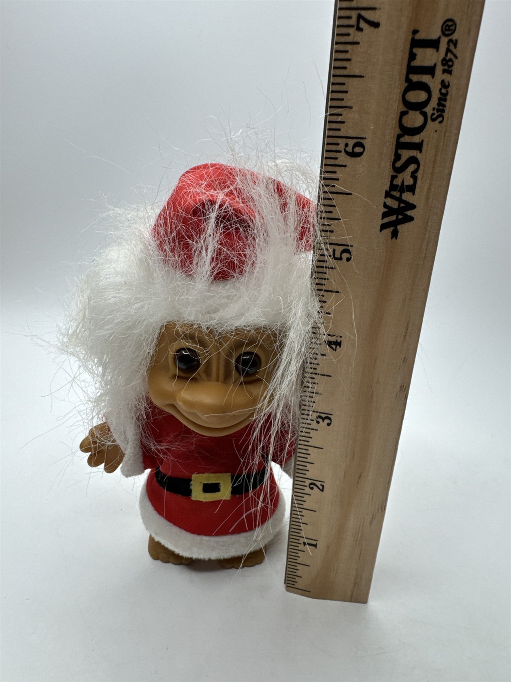 Russ Santa Claus Christmas Troll Doll /w Red and White Outfit 90s Retro Holiday