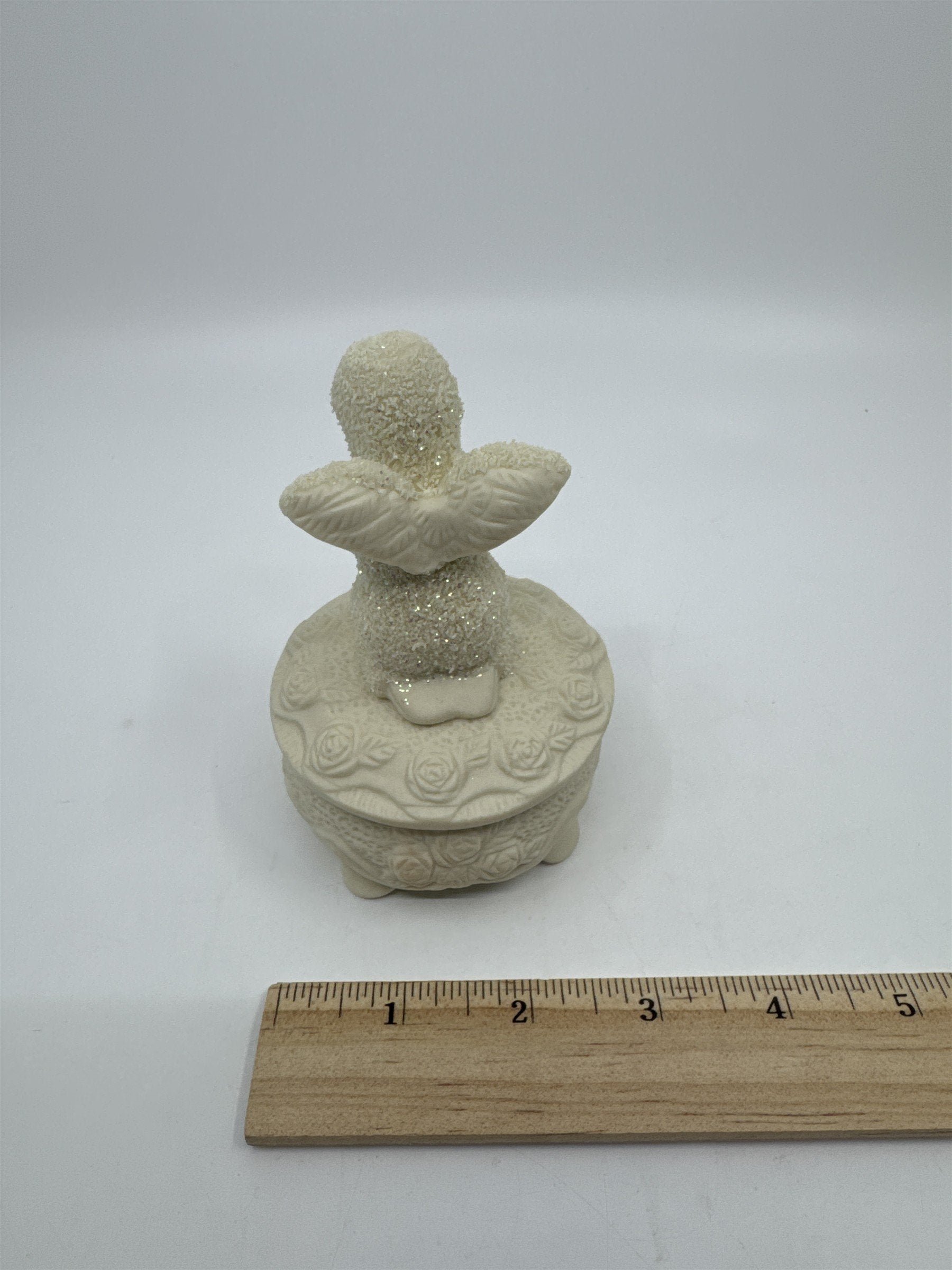 Snowbabies Praying Angel /w Wings Easter Floral Ornate Jewelry Trinket Dish