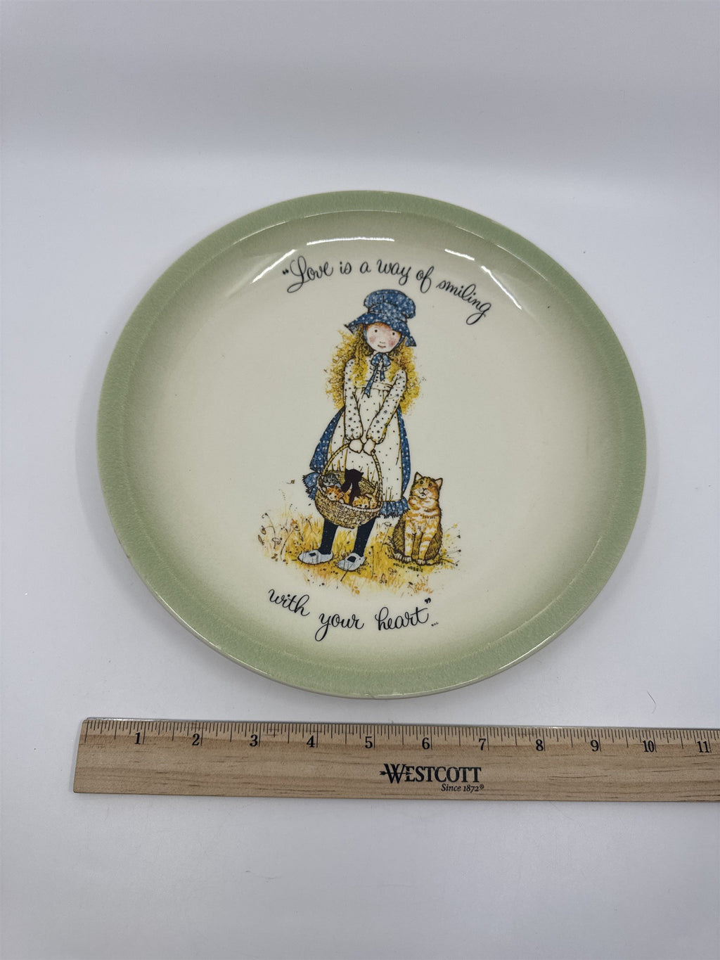 Vintage Holly Hobbie Plate "Love is a way of smiling with your heart"
