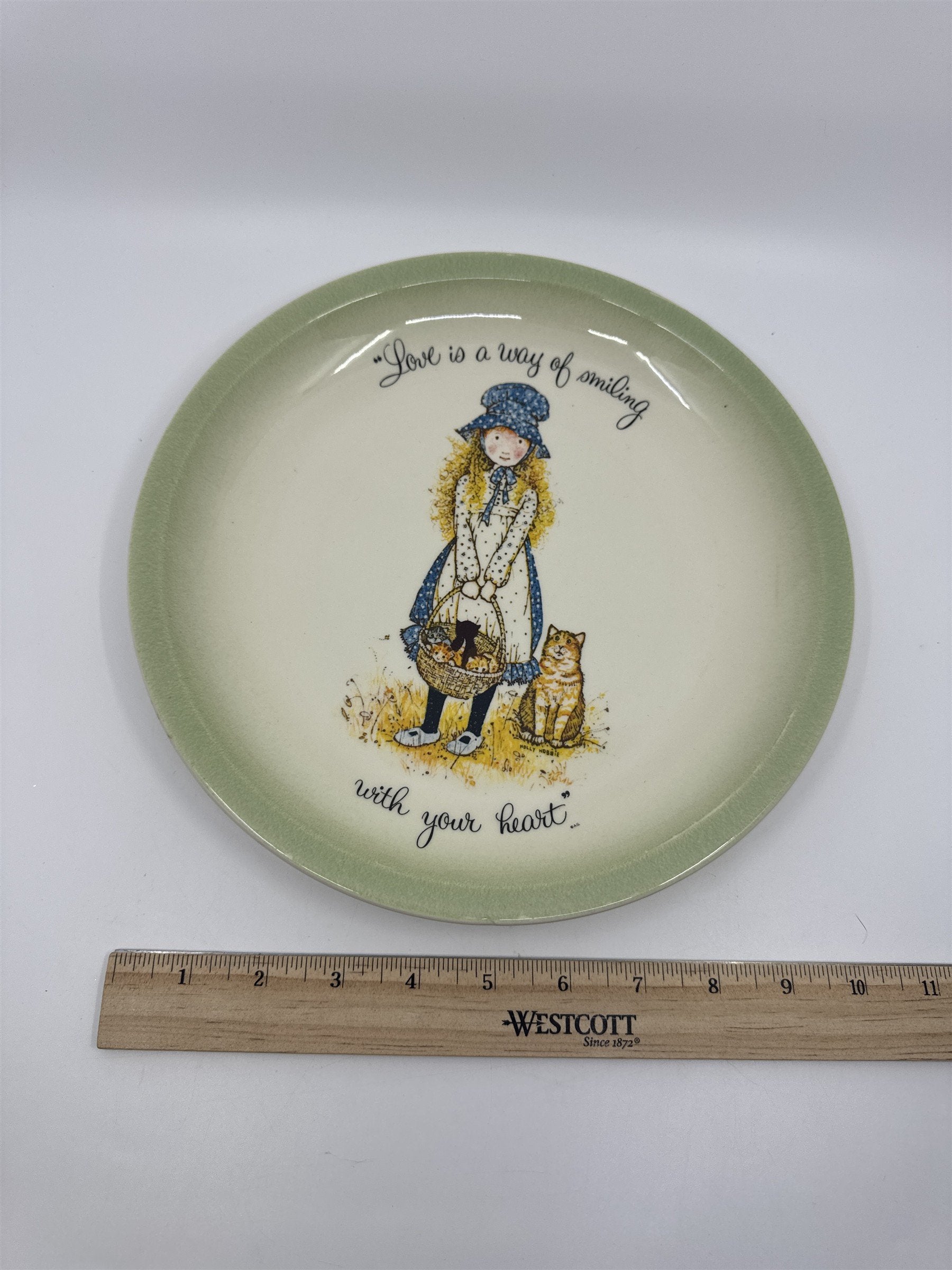 Vintage Holly Hobbie Plate "Love is a way of smiling with your heart"