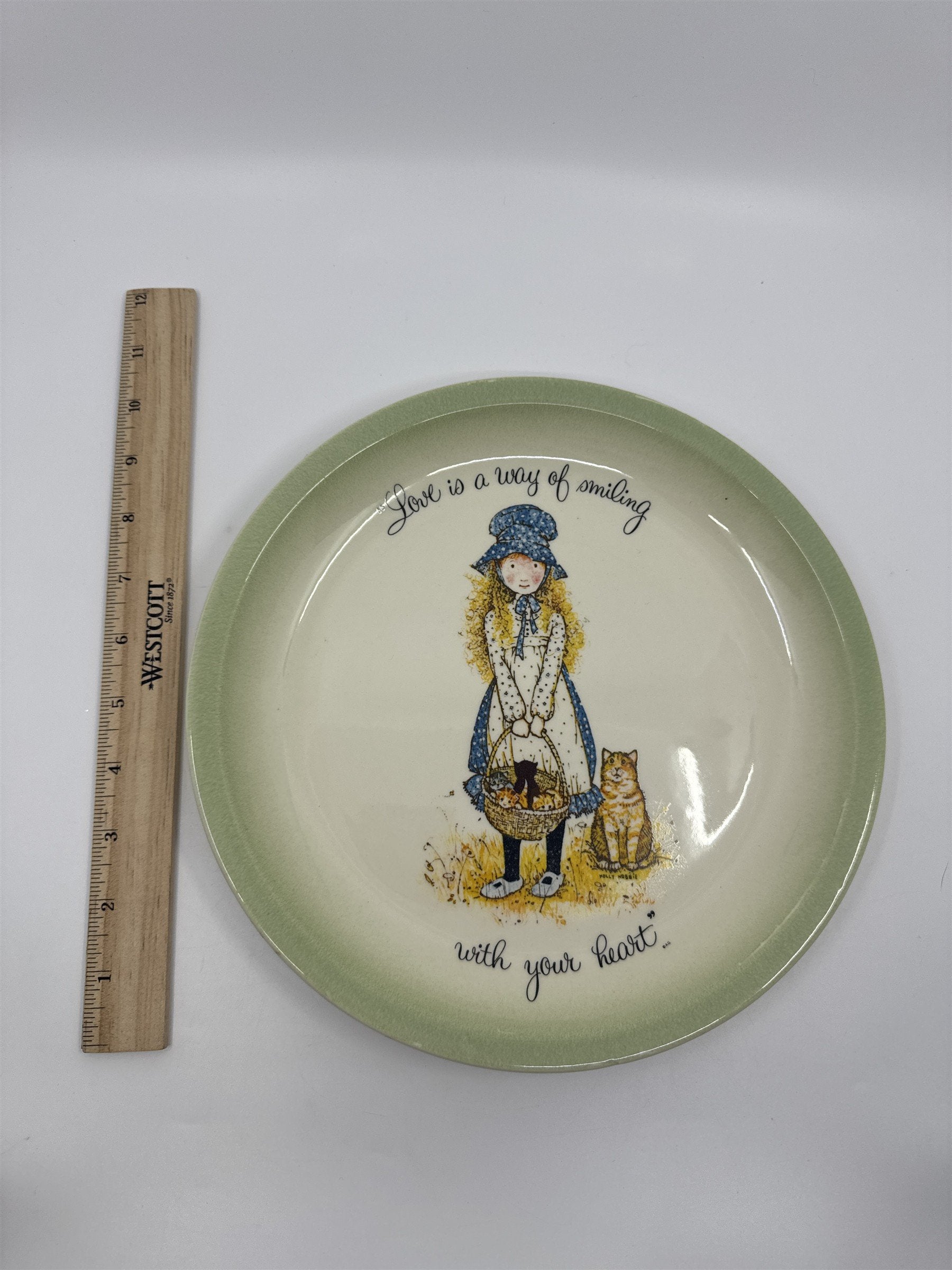 Vintage Holly Hobbie Plate "Love is a way of smiling with your heart"