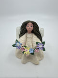 Kneeded Angels Friendship Angel Decorative Figurine W/ Flowers # 6005
