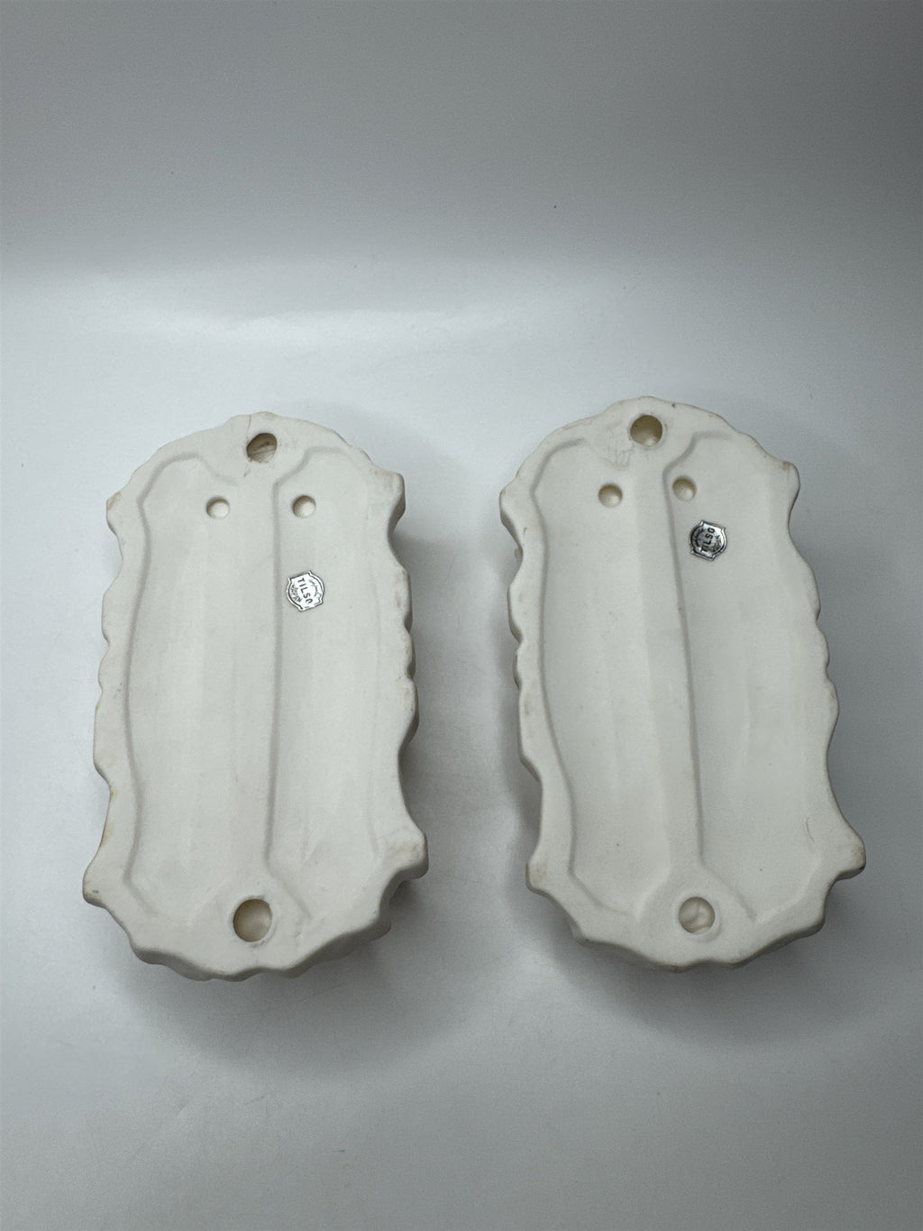 Set of 2 Tilso Japan Porcelain Hanging Angels With Floral Wreathes Gorgeous
