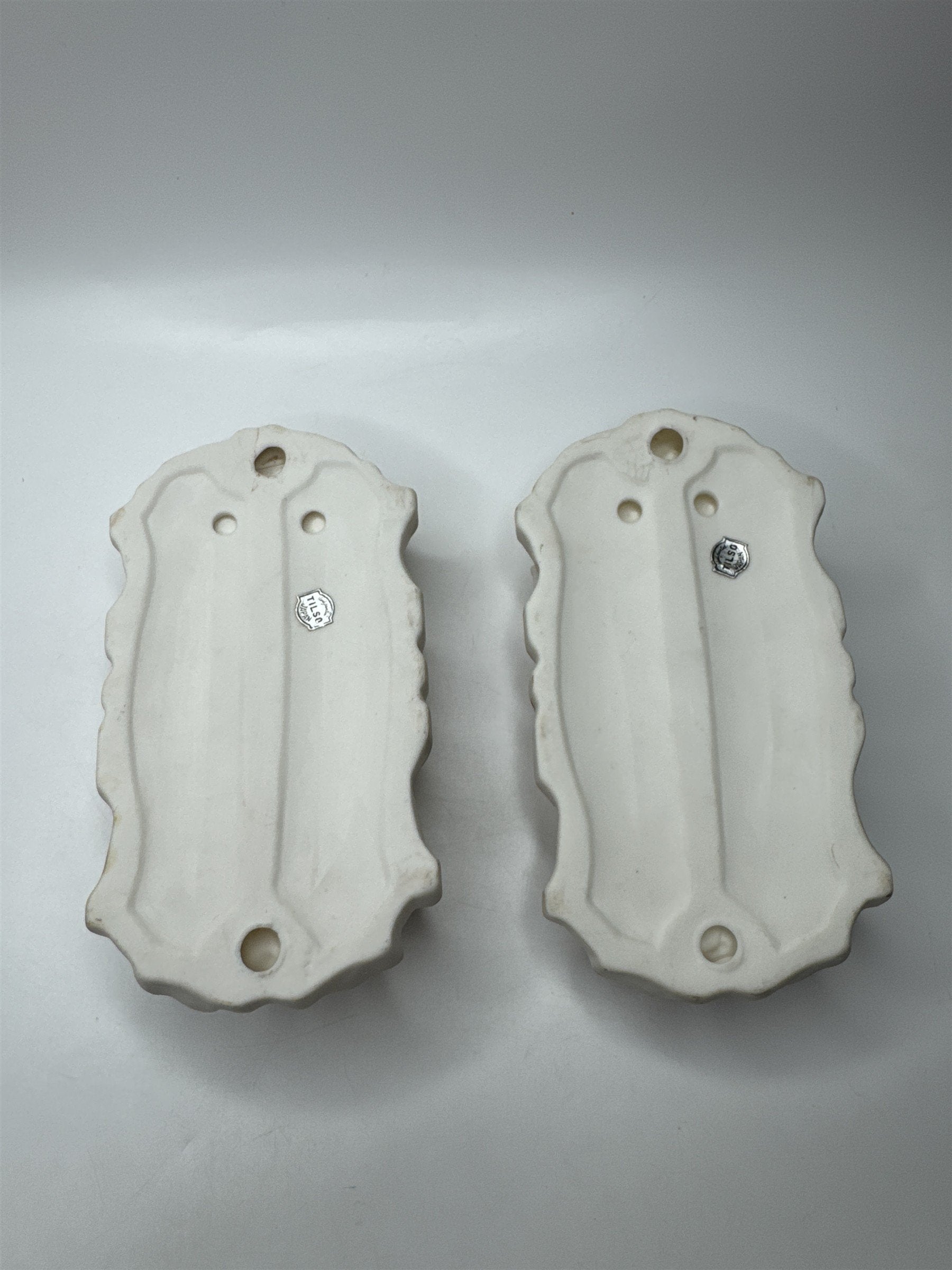 Set of 2 Tilso Japan Porcelain Hanging Angels With Floral Wreathes Gorgeous