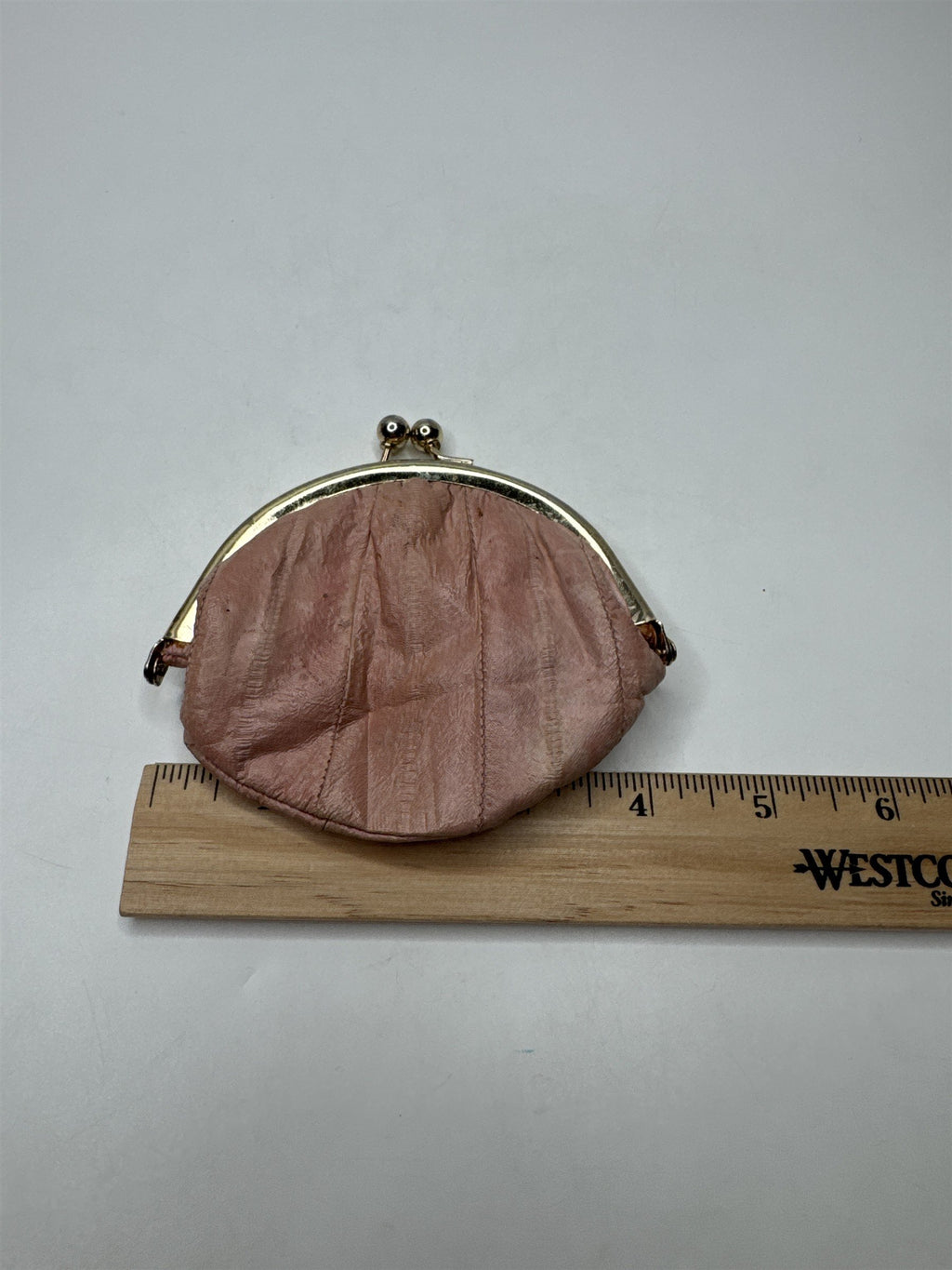 Vintage Pink Eel Skin Coin Purse/Wallet Made in Korea Womens Accessory