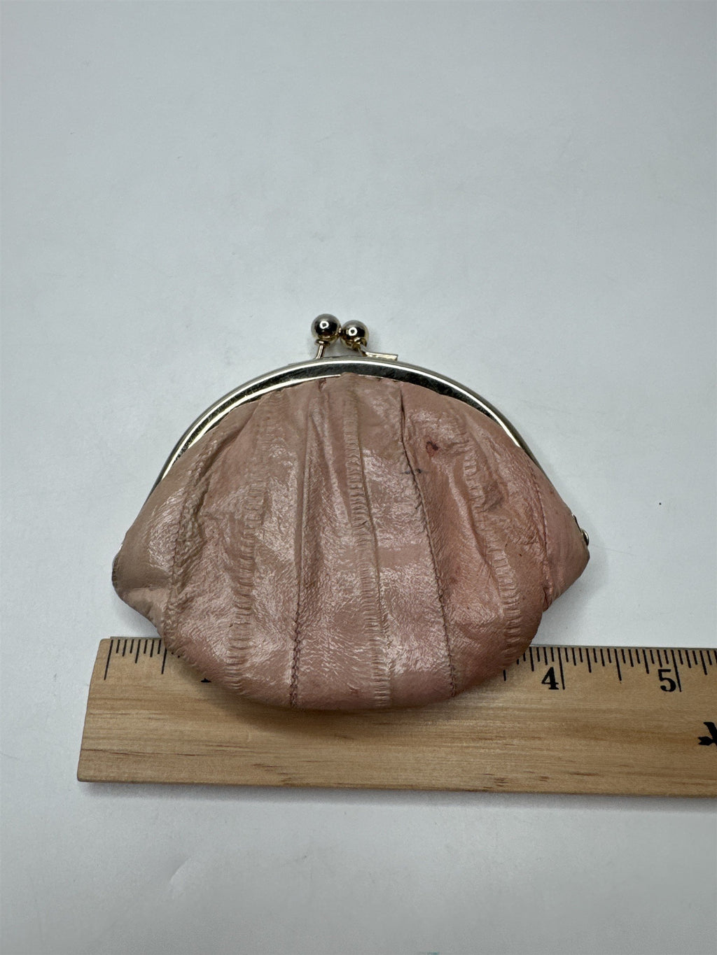 Vintage Pink Eel Skin Coin Purse/Wallet Made in Korea Womens Accessory