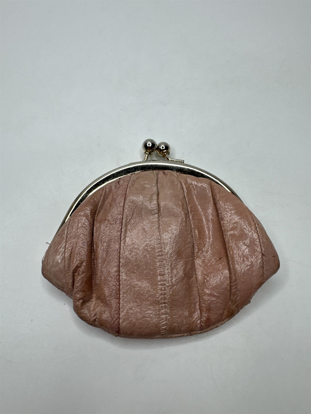 Vintage Pink Eel Skin Coin Purse/Wallet Made in Korea Womens Accessory