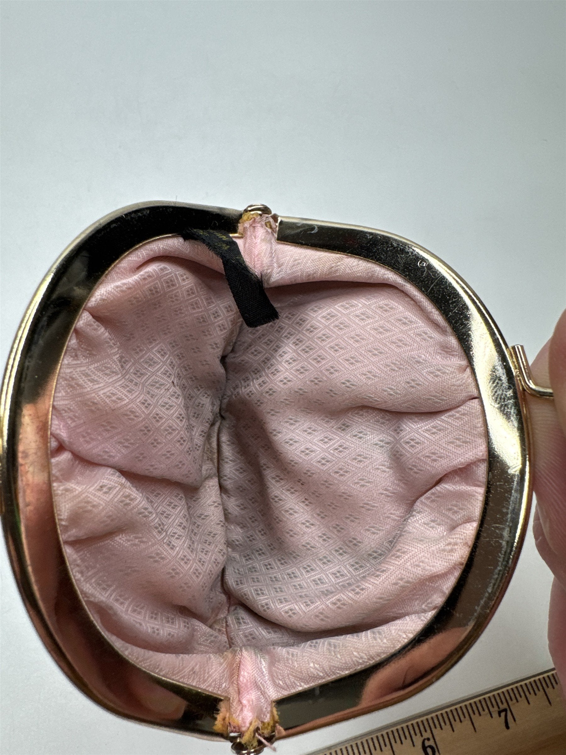 Vintage Pink Eel Skin Coin Purse/Wallet Made in Korea Womens Accessory