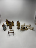 Vintage Germany Nativity Set Figurines Peoples Kings and Animals Baby Jesus