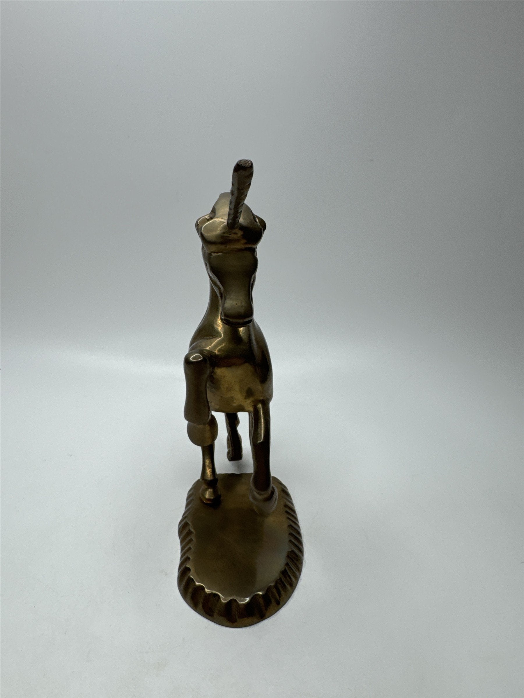 Vintage Soid Brass Unicorn Figurine 7" Made in India