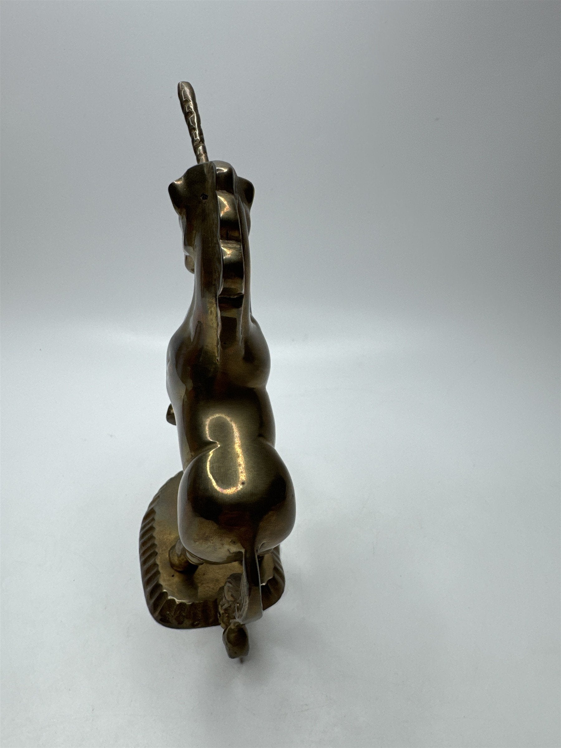 Vintage Soid Brass Unicorn Figurine 7" Made in India