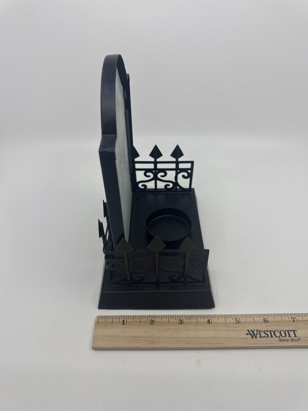 Halloween RIP Tombstone W/ Spider And Web Tealight Candle Holder Votive